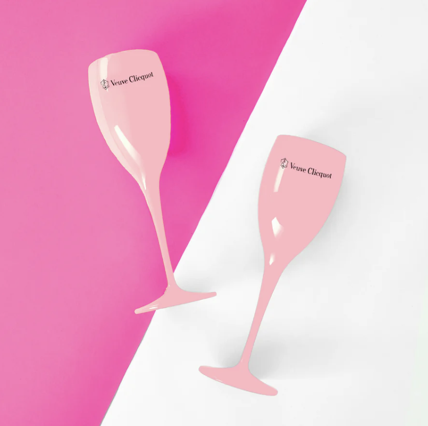 Plastic Champagne Flute - Pink - Image 1