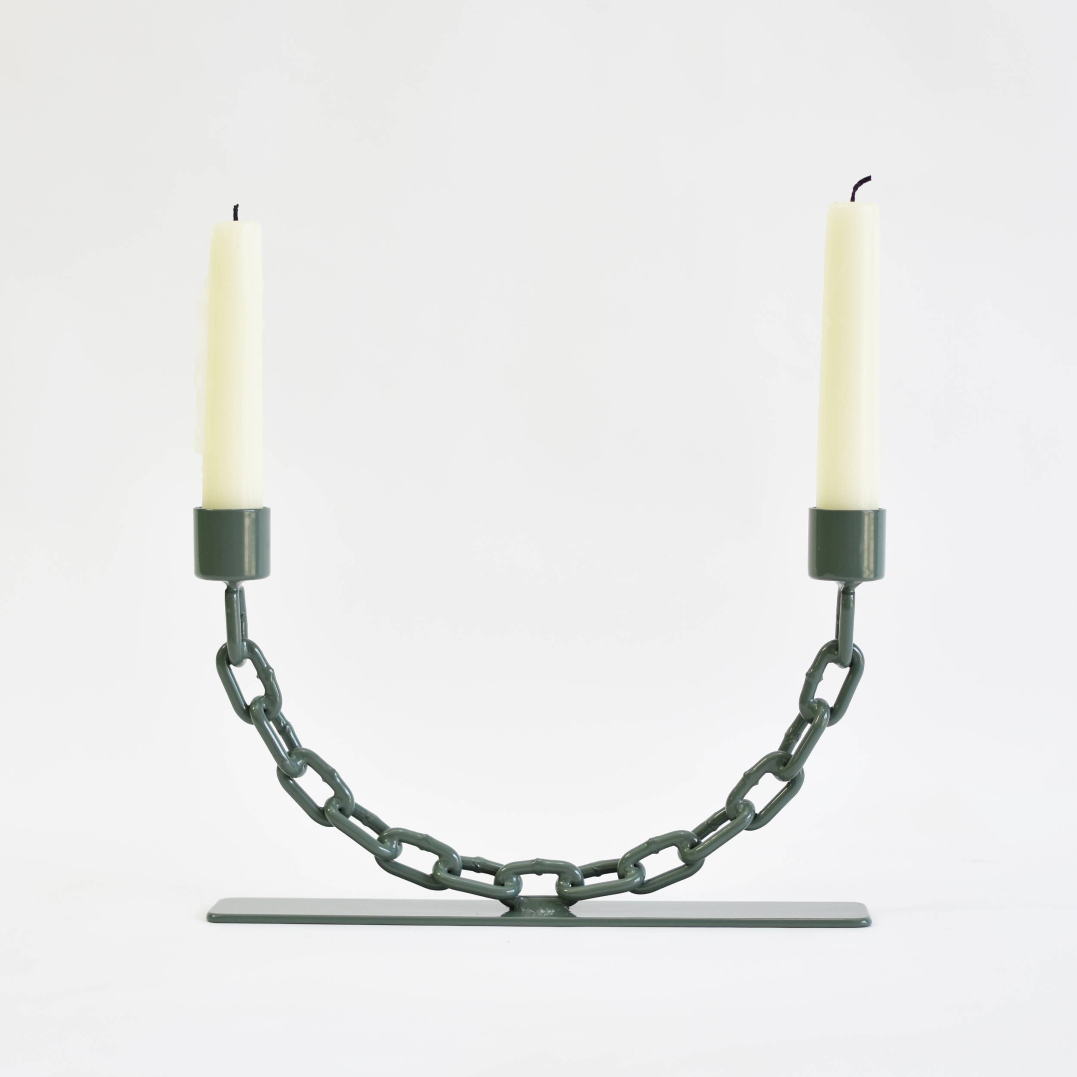 Chain U Candleholder - Sage - Image 1