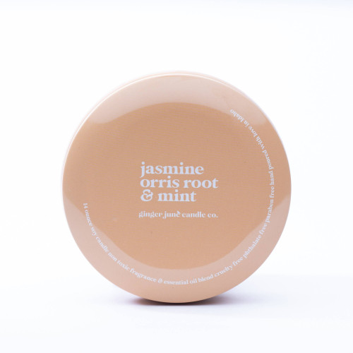 Mustard tin: jasmine + orris root + mint 14 oz candle