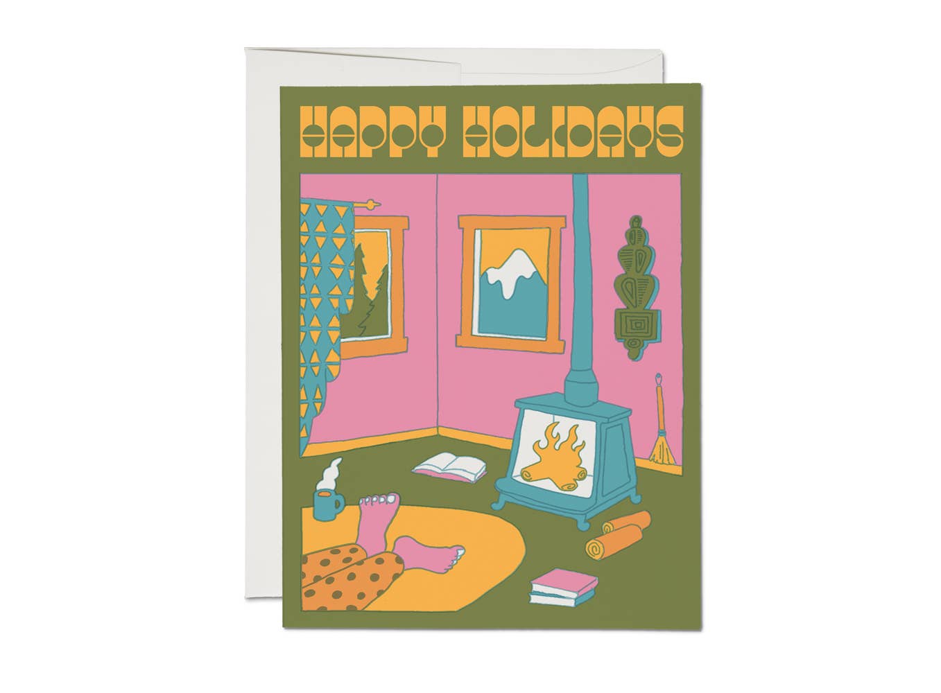 Fireside holiday greeting card: Singles - Image 1